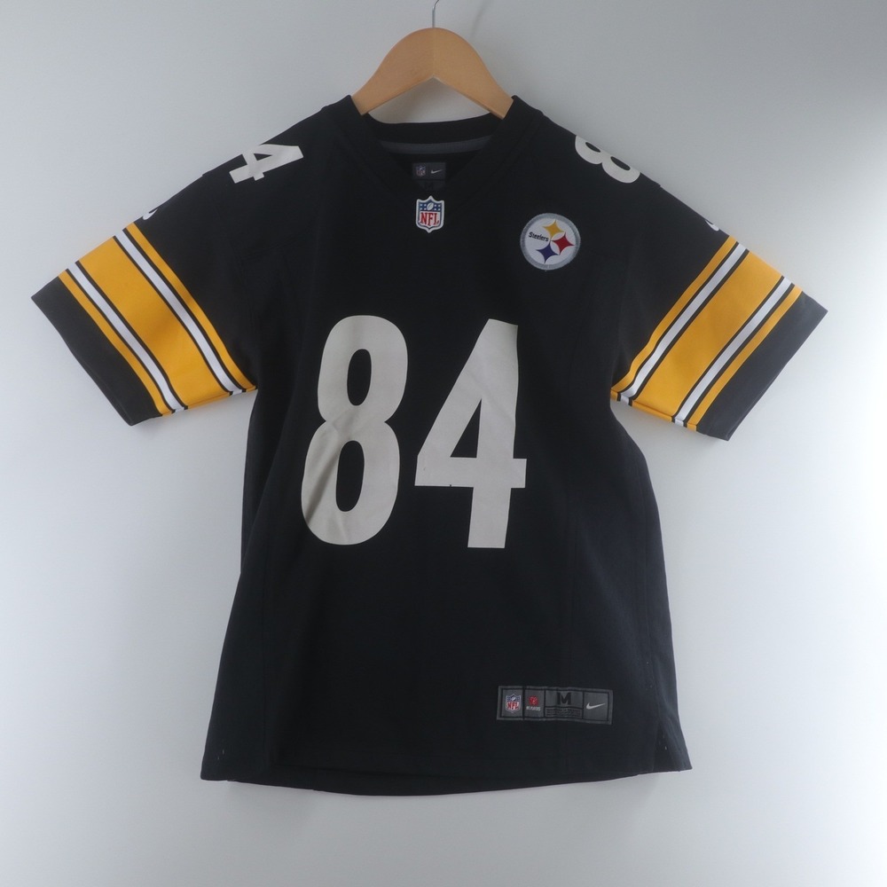 Nike Pittsburgh Steelers Antonio Brown Kids M 10/12 Black Good NFL Jersey 84